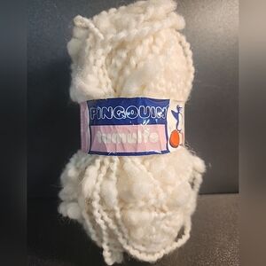 Pingouin Tumulte Acrylic Wool Blend Boucle Yarn 1 Skein Colour Ivory #01 France